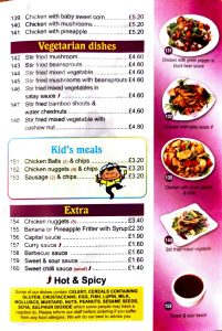 Lotus House Chinese takeaway Martock food menu